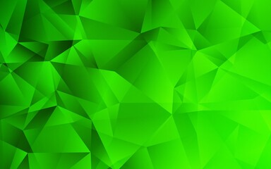 Obraz na płótnie Canvas Light Green vector triangle mosaic background. Shining polygonal illustration, which consist of triangles. Polygonal design for your web site.