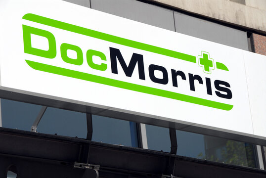 Hamburg  / Germany - April 29, 2007: Doc Morris logo in Hamburg, Germany - Doc Morris is Europe's largest mail-order pharmacy