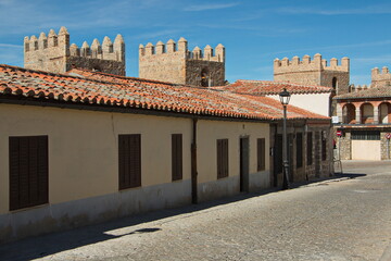 Residential houses in old town of Avila,Castile and Leon,Spain,Europe
