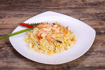 Thai style fried rice with prawn