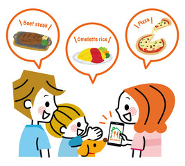 フードデリバリー　家族