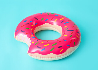 Inflatable ring on color background