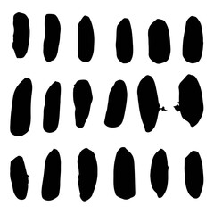 Vector set of grunge brush strokes