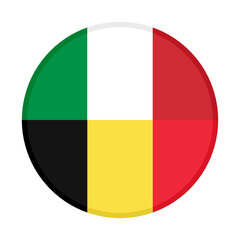 round icon with italy and belgium flags