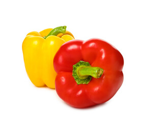 Fresh bell peppers on white background