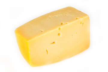 Hard yellow tasty cheese brick