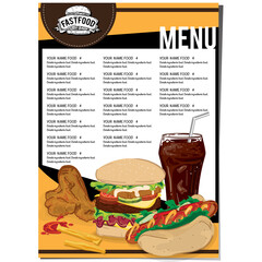 menu food restaurant template design hand drawing graphic.