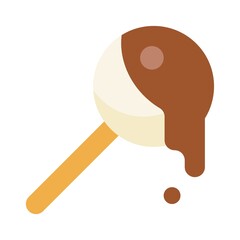 birthday or new born baby related sweet and delicious lollipop toping with chocolate vectors in flat style,