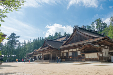 Fototapeta na wymiar Kongobuji Temple in Koya, Wakayama, Japan. Mount Koya is UNESCO World Heritage Site- Sacred Sites and Pilgrimage Routes in the Kii Mountain Range.