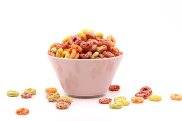 colorful cereal and milk 