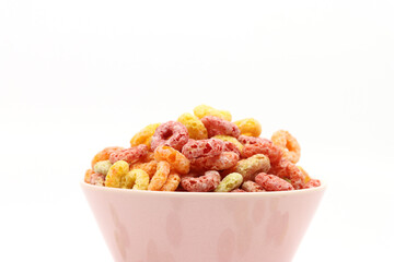 colorful cereal and milk 
