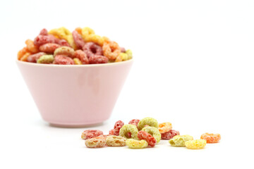 colorful cereal and milk 