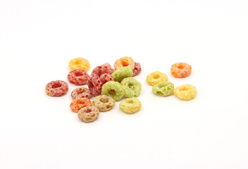colorful cereal and milk 