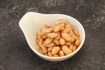 White beans kidney in the bowl