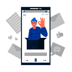 Vector mobile marketing concept illustration