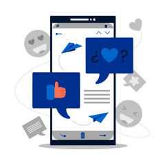 Social media marketing mobile phone concept vector