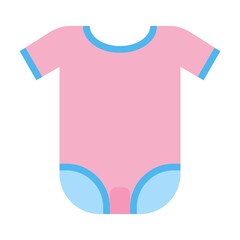 baby shower related small baby dress or cloth wear vector in flat style,