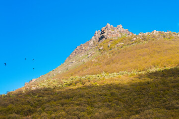 View of cliffs from the top of mountain