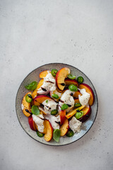 Fresh Summer Salad with Peaches and Buratta Cheese