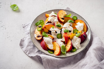 Fresh Summer Salad with Peaches and Buratta Cheese