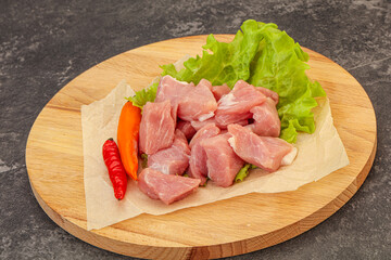 Raw pork meat for cooking