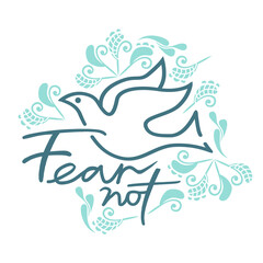 Fear Not Icon Vector Image with Dove and vintage background