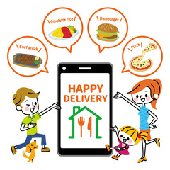 フードデリバリー　家族