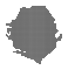 Fototapeta premium Sierra Leone map. Map of Sierra Leone in dotted style. Borders of the country filled with rectangles for your design. Vector illustration.