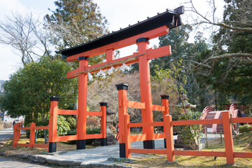Niutsuhime Shrine in Katsuragi, Wakayama, Japan. It is part of the "Sacred Sites and Pilgrimage Routes in the Kii Mountain Range" UNESCO World Heritage Site.