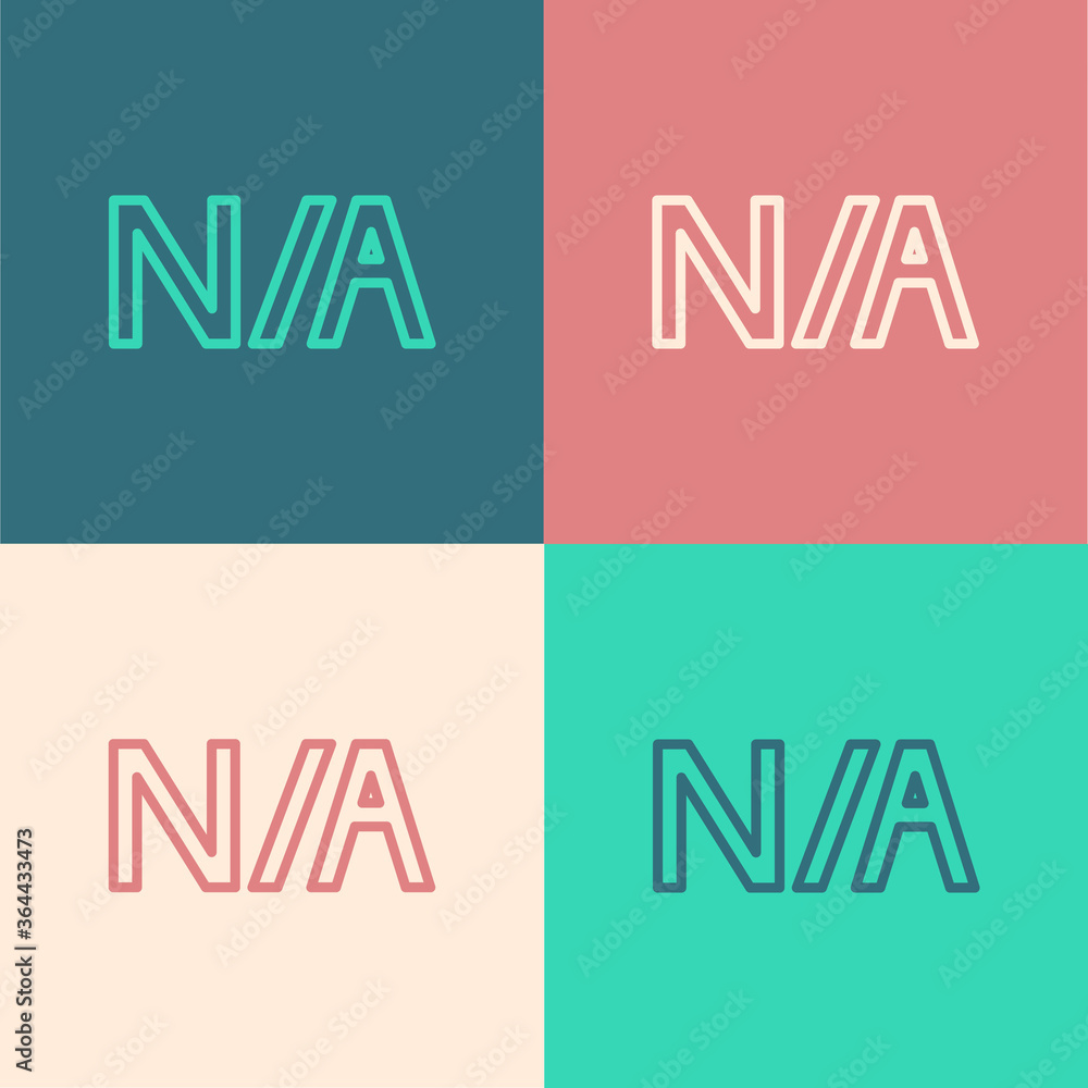 Poster pop art line not applicable icon isolated on color background. vector illustration.