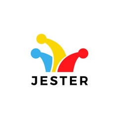 jester hat logo vector icon illustration