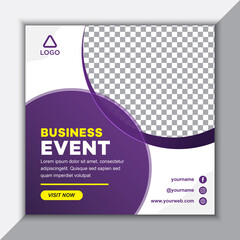 Business event social media post template