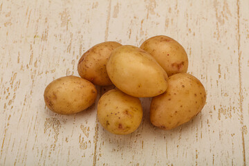 Raw baby young potato heap