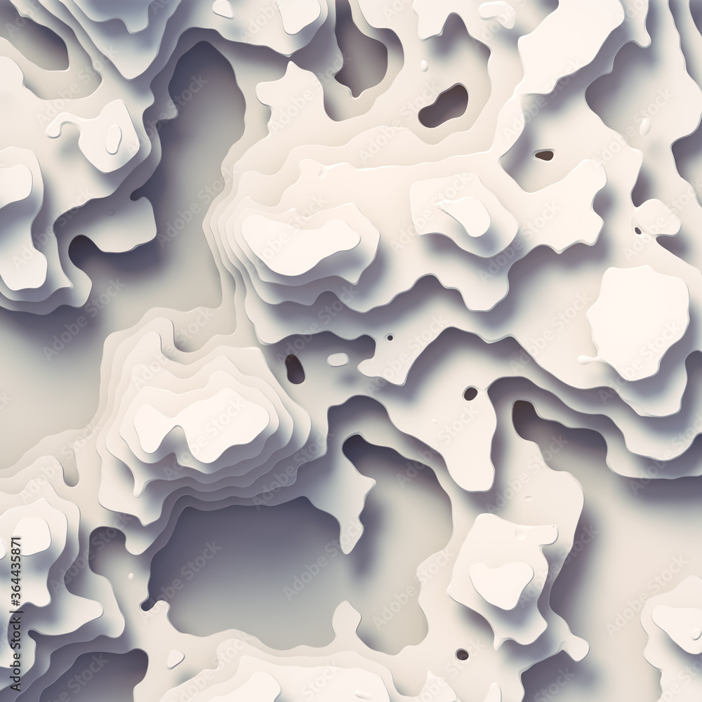 Aufkleber Abstract 3d rendering background with striped white waving surface