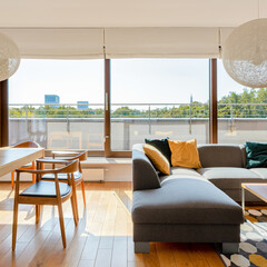 Living room with big windows