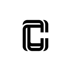Round Corners Double Line Letter Logotype C