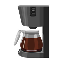 Coffee machine vector cartoon icon.Isolated illustration cartoon icon maker espresso. Vector illustration coffee machine on white background.