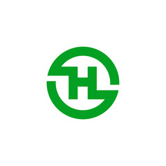 Fototapeta premium Round Line Letter Emblem Logotype H
