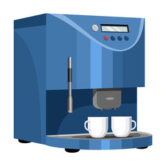 Coffee machine vector cartoon icon.Isolated illustration cartoon icon maker espresso. Vector illustration coffee machine on white background.