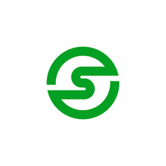 Round Line Letter Emblem Logotype S