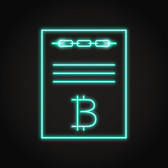 Smart contract icon in neon line style