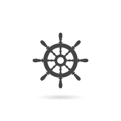 Ship Steering Wheel icon with shadow