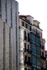 Facade of a modern building in the downtown of BIlbao