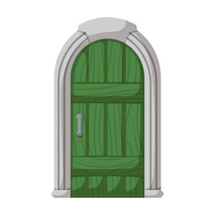 Medieval door vector cartoon icon. Vector illustration castle doors on white background. Isolated cartoon illustration icon medieval door.