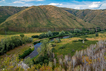 Rivers and mountains of Bashkiria in summer