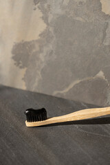 Bamboo Toothbrush With Black Toothpaste