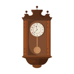 Antique clock isolated cartoon icon. Vector illustration old watch on white background. Vector cartoon illustration icon antique clock.