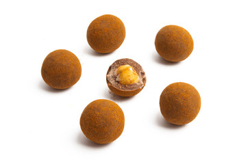 truffles with nuts isolated