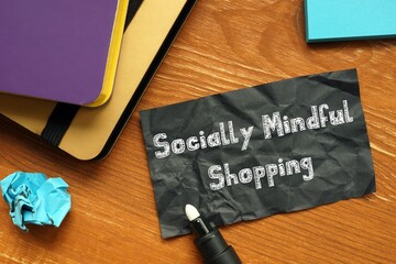 Socially Mindful Shopping phrase on the page.
