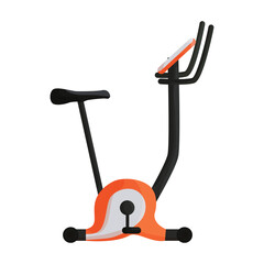 Exercise bike vector cartoon icon. Isolated cartoon illustration icon fitness bicycle.Vector illustration exercise bike on white background.